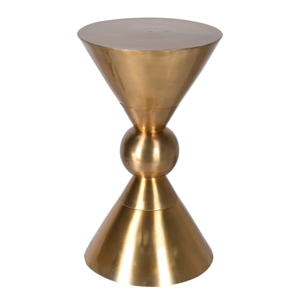 Golden Side Table Unique 55 cm Aluminium Gold