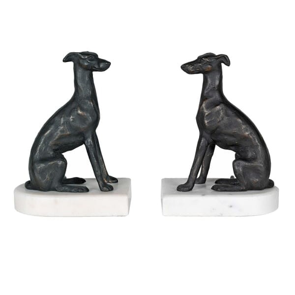 Luxury greyhound bookends for shelves and bookcases