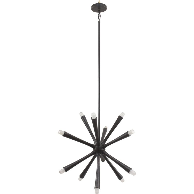 Black Eleven Modern Chandelier with Aluminium Black Frame