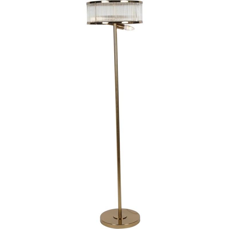Gold Altea Floor Lamp - 162 cm with Glass Shade and Gold Detailing