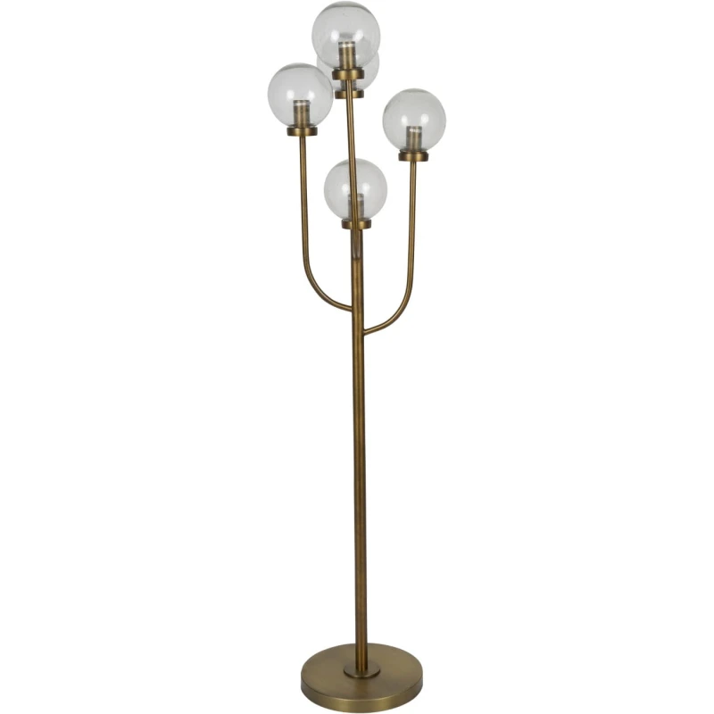 Designer floor lamp with glass globe shades