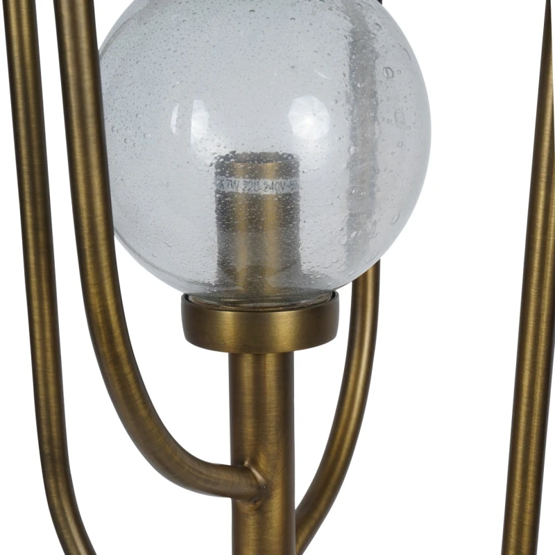 Decorative floor lamp with a circular metal base