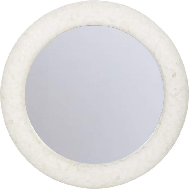 Aspen round mirror with a wide decorative mosaic frame