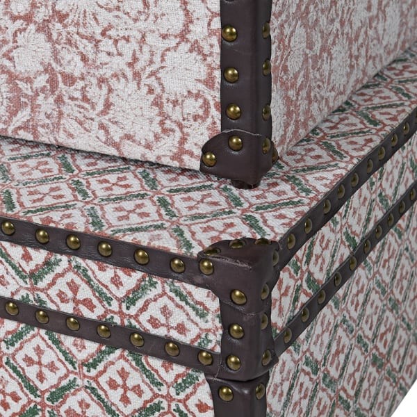 Porto set of three patterned cotton storage trunks
