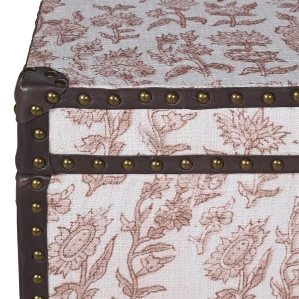 Porto set of three patterned cotton storage trunks