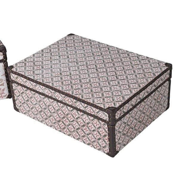 Decorative storage chests with leather details