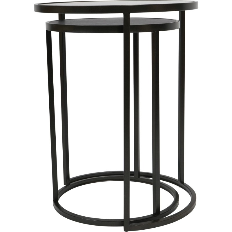 Set of black occasional tables for a living room