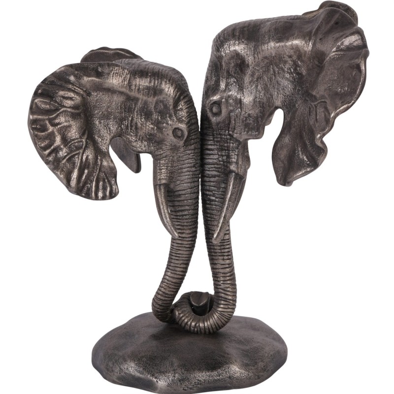 Elephants Love Sculpture – 31 cm Antique Gold Aluminium Decorative Sculpture