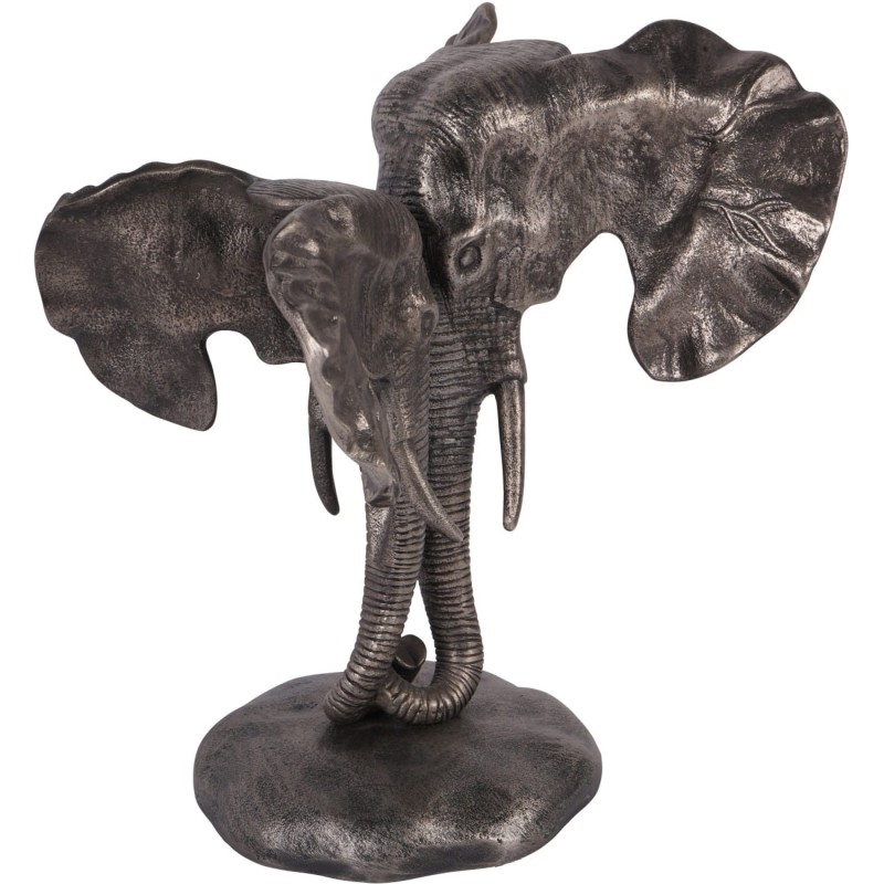 Elephants Love 31 cm Aluminium Sculpture in Antique Gold Finish