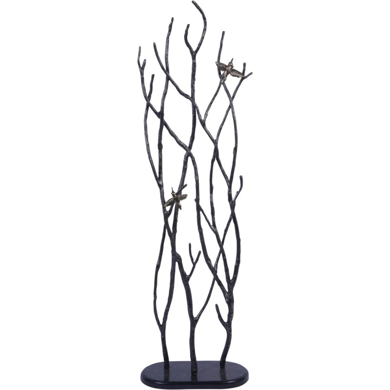 Large Birds Sculpture – 135 cm Black Standing Metal Sculpture