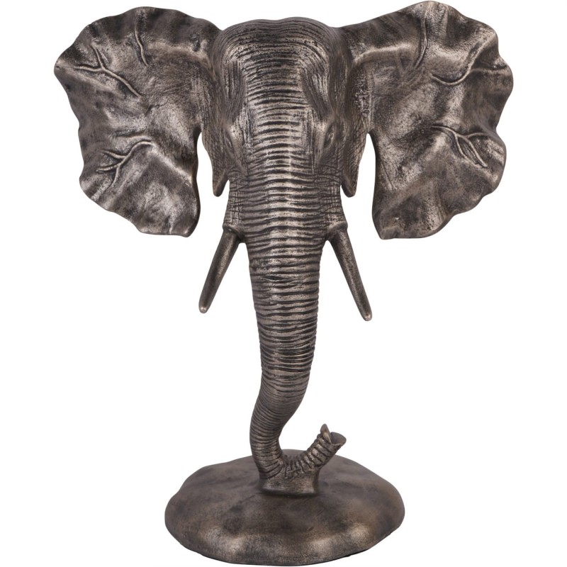 Elephant Sculpture 31.5 cm – Antique Gold Aluminium Ornament for Living Room