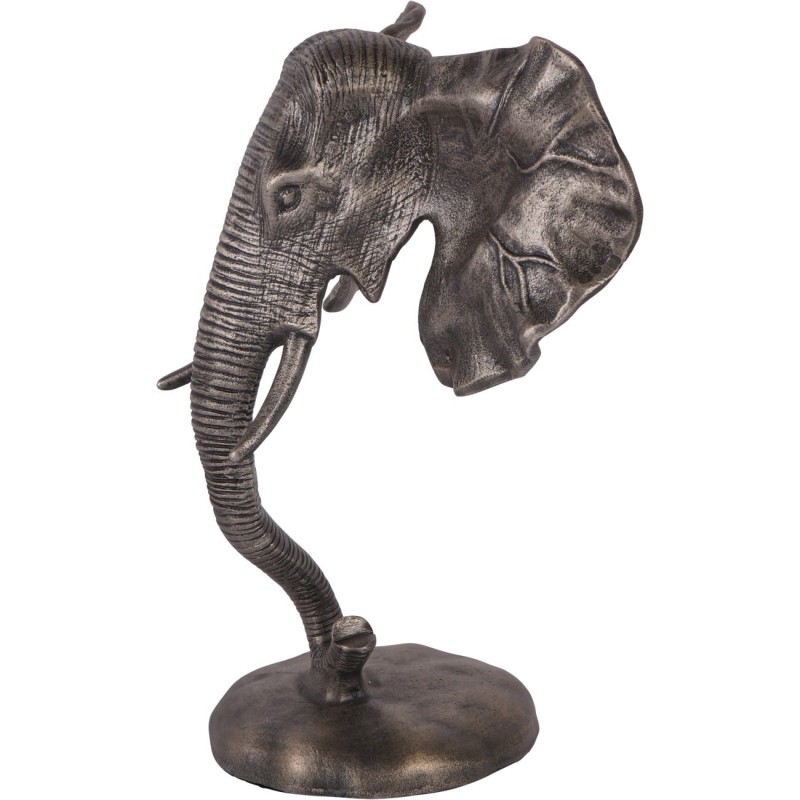 Elephant Sculpture 31.5 cm – Antique Gold Aluminium Ornament for Living Room