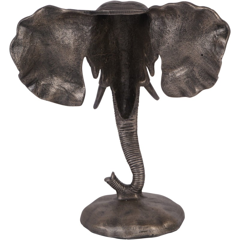 Elephant Sculpture 31.5 cm – Antique Gold Aluminium Ornament for Living Room