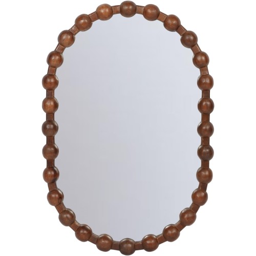 Montpelier Large Oval Mirror 89 cm – Mango Wood, Brown Frame