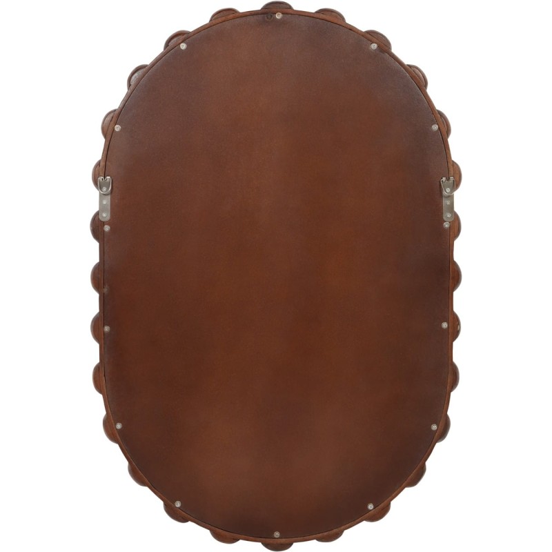 Decorative oval mirror designed for vertical hanging