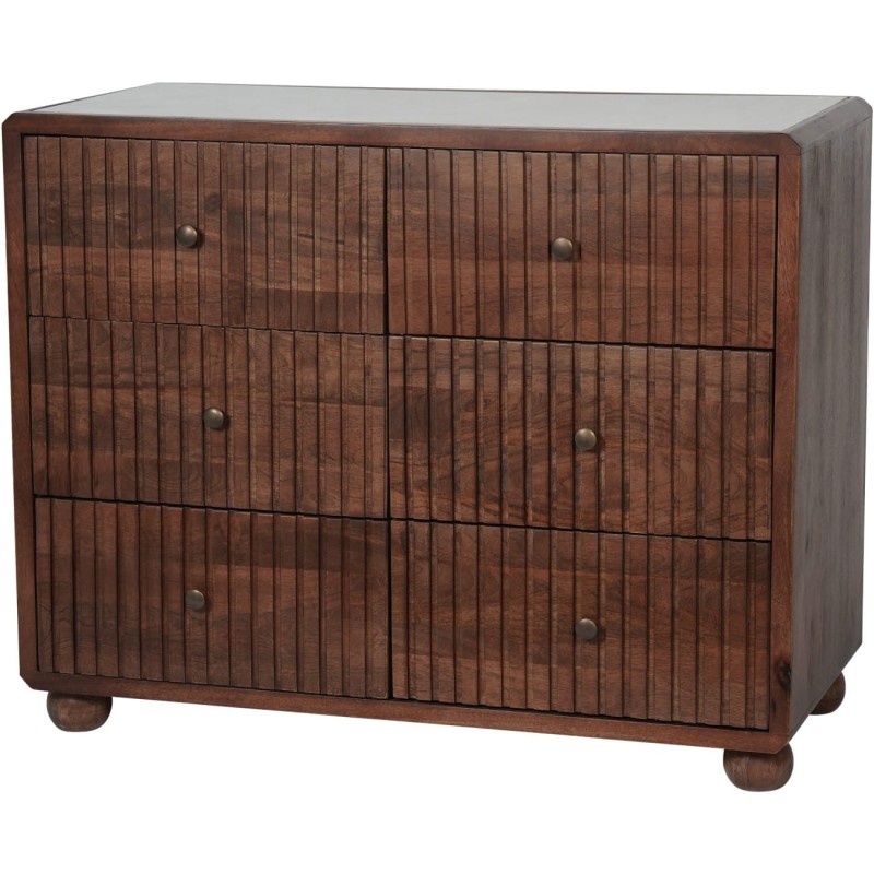 Montpelier Wooden Sideboard – 105 cm, Six Drawers, Marble Top