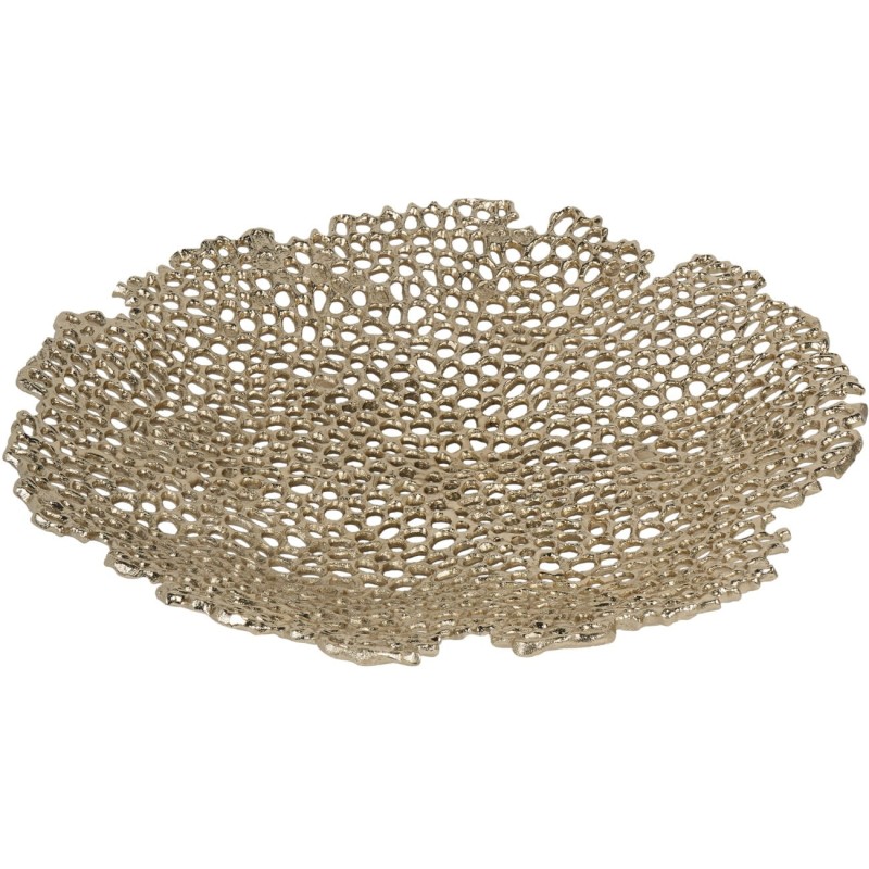 Large gold decorative bowl for a dining table