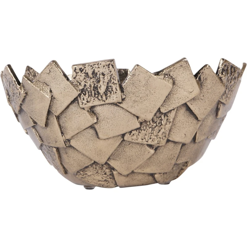 Textured gold bowl for a living room or dining room