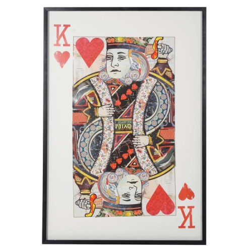 King of Hearts Framed Wall Art 100 x 145 cm – Black Frame