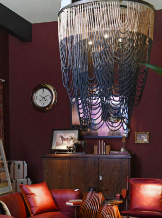 Beads Gradient Chandelier 100x125 cm wooden beads boho style pendant lamp