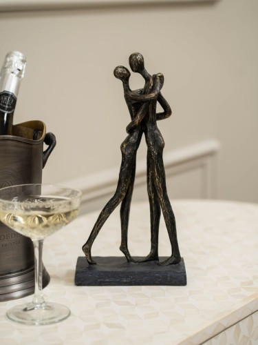 Brompton Love Couple Sculpture 32 cm – Antique Bronze Embracing Figures