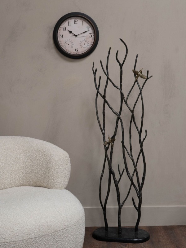 Large Birds Sculpture – 135 cm Black Standing Metal Sculpture