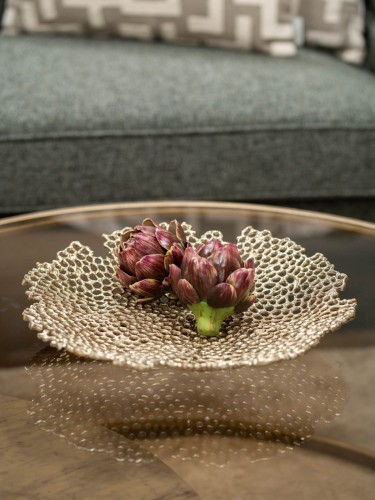 Mayfair Gold Round Decorative Bowl 41 cm – Openwork Aluminium Design