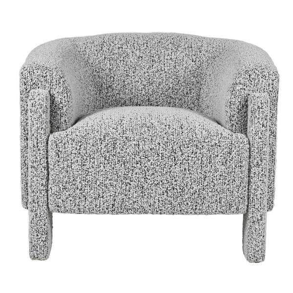Thunder Armchair – Grey Polyester Upholstered Armchair, 72 cm