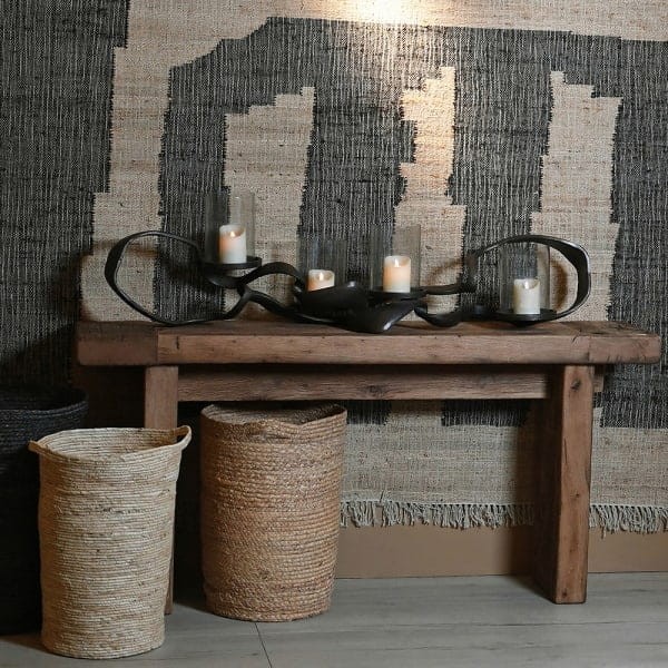 Boho 160 cm Console Table in Reclaimed Solid Oak – Colonial Style