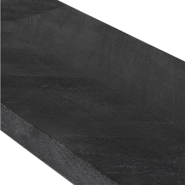 Geo Black console table with diagonal and horizontal supports