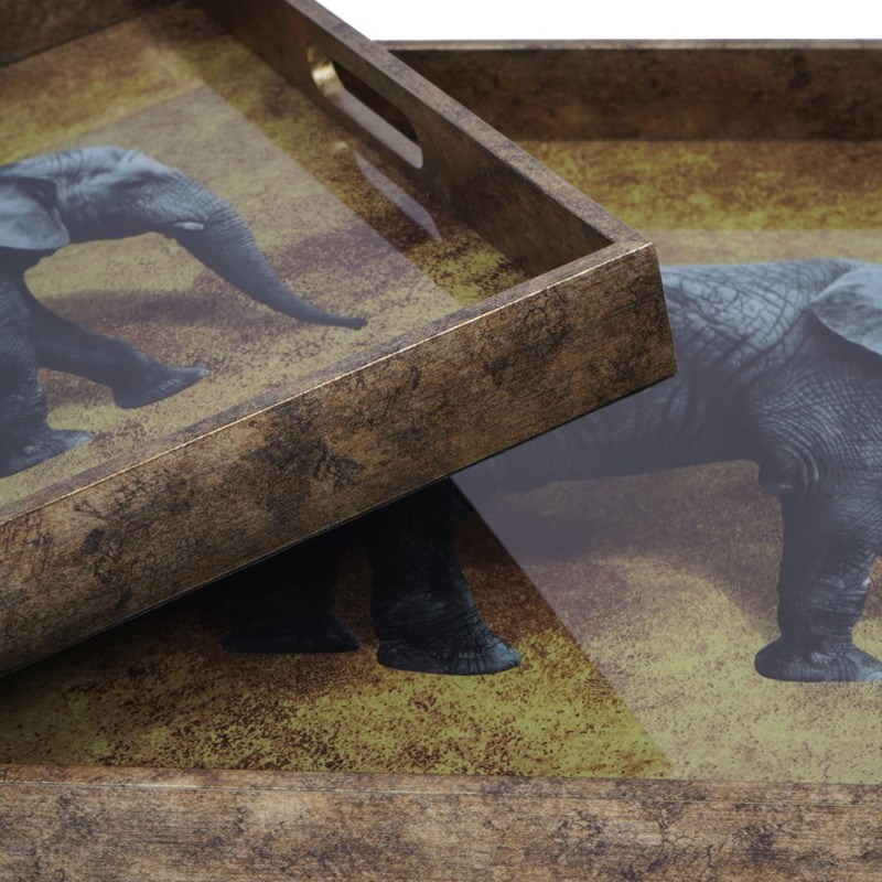 Antique gold trays for a coffee table or ottoman