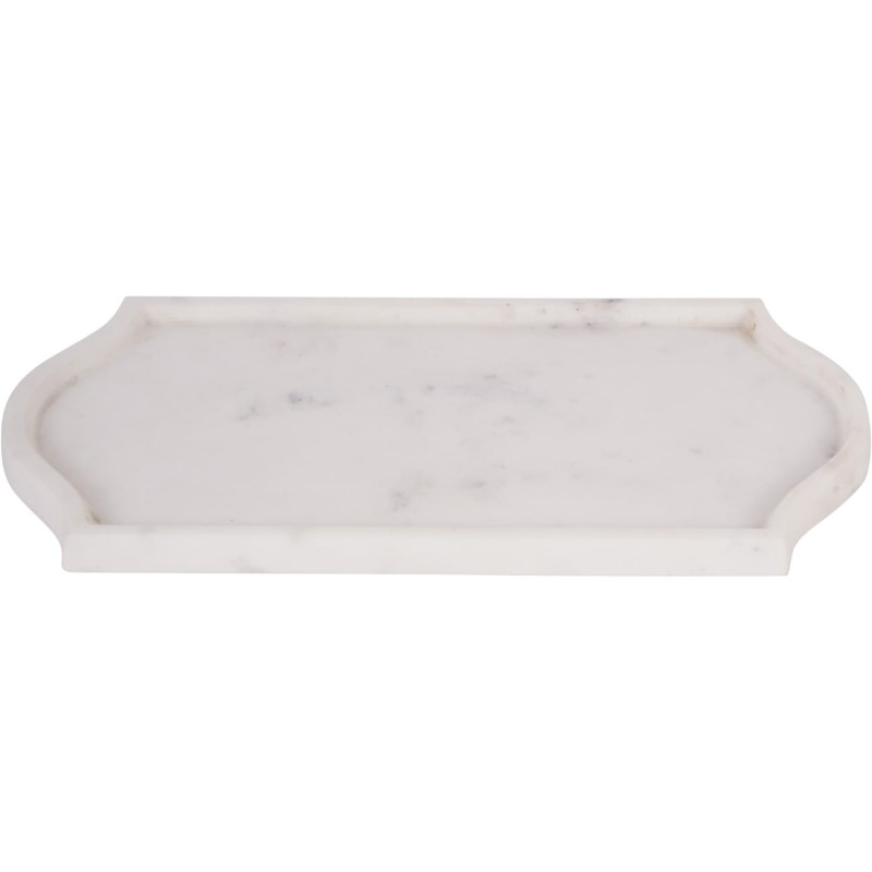 White stone tray with subtle natural veining