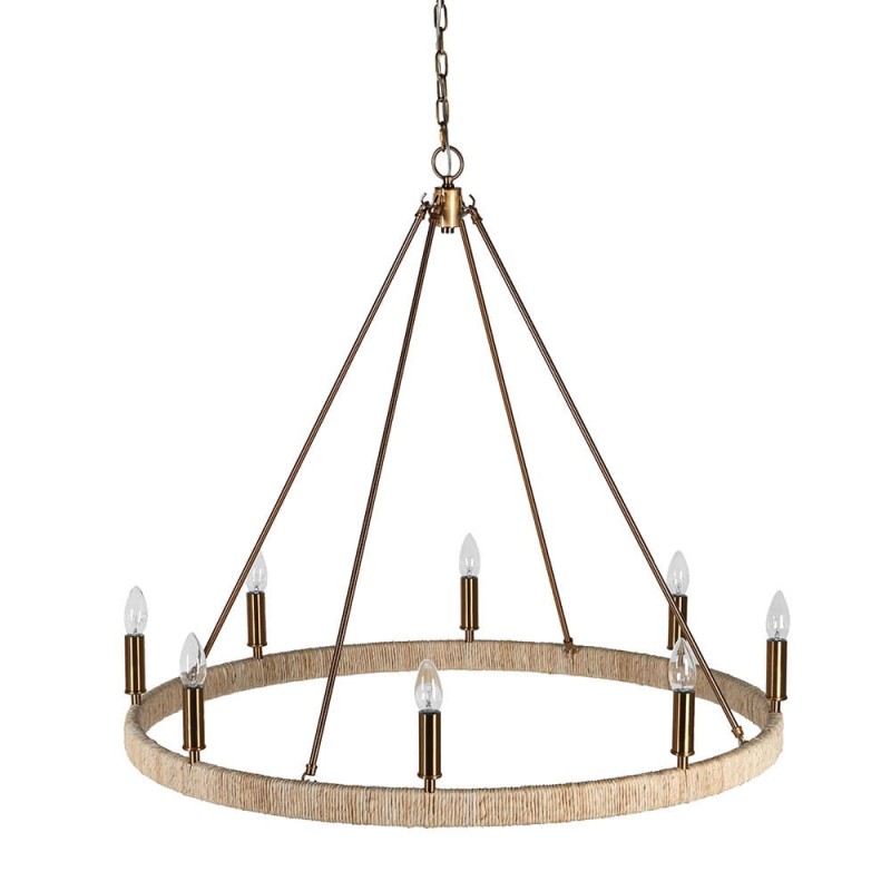 Gold Farmhouse Chandelier 91 cm – Round Chandelier for Living Room and Dining Room