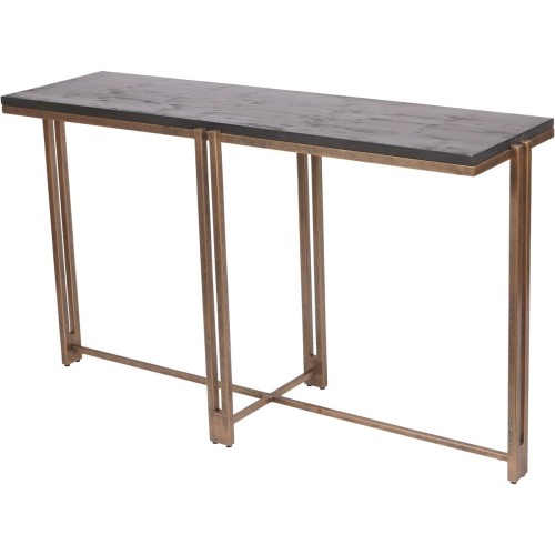 Knightsbridge Console Table 131 cm – Dark Mango Wood and Antique Gold