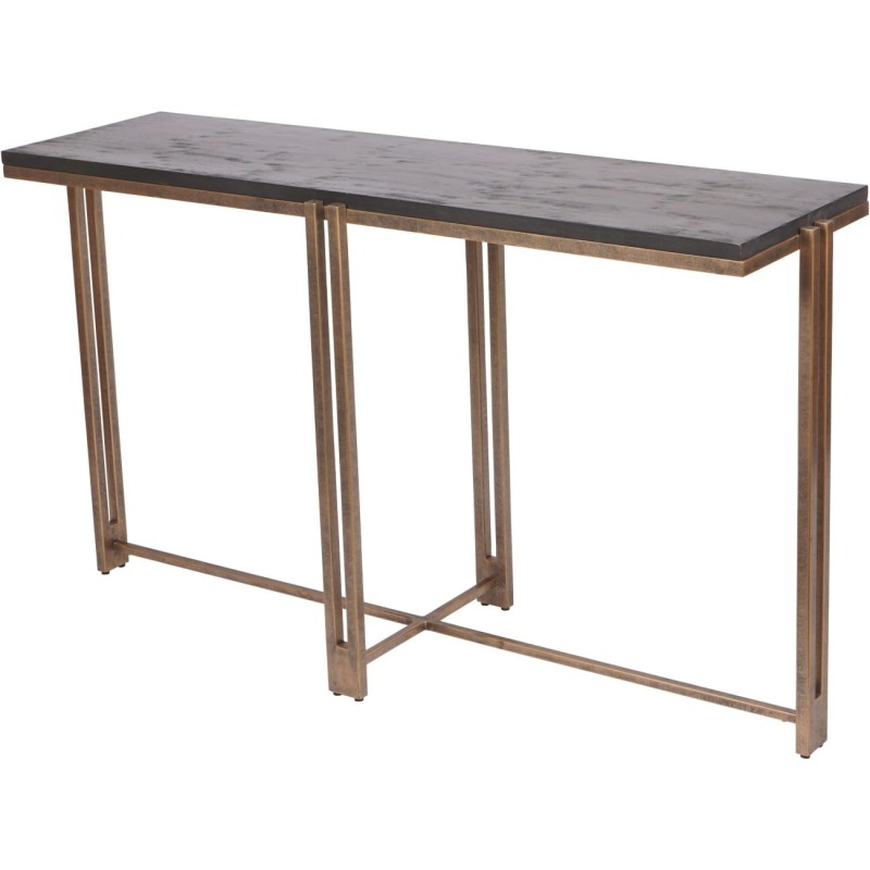 Knightsbridge console table in dark mango wood and antique gold
