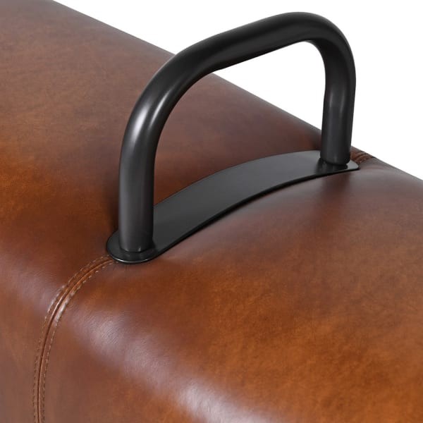 Brown Chester Leather Bench in genuine leather for a hallway or bedroom