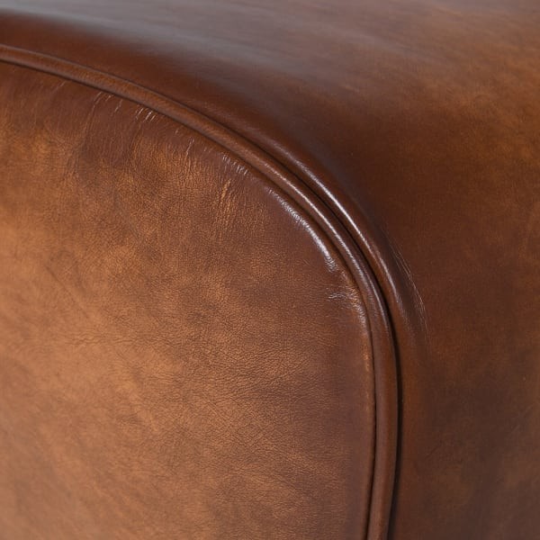 Brown Chester Leather Bench in genuine leather for a hallway or bedroom