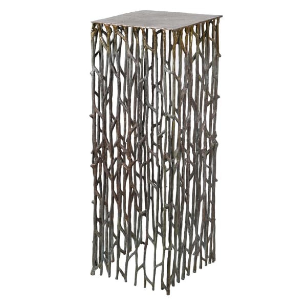 Twig Gold Flower Stand – Aluminum Pedestal, 98 cm