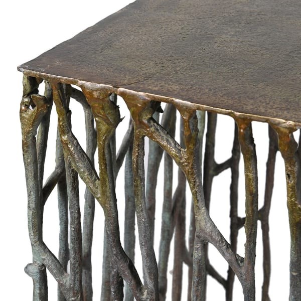 Twig Gold Flower Stand – Aluminum Pedestal, 98 cm