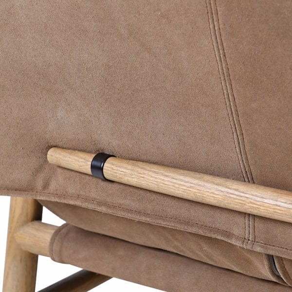 Brown leather armchair for a contemporary living room