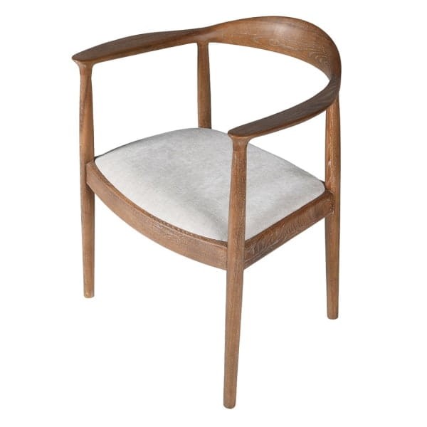 Eccleston Dining Chair – 75 cm, Oak Frame, Open Design with Armrests