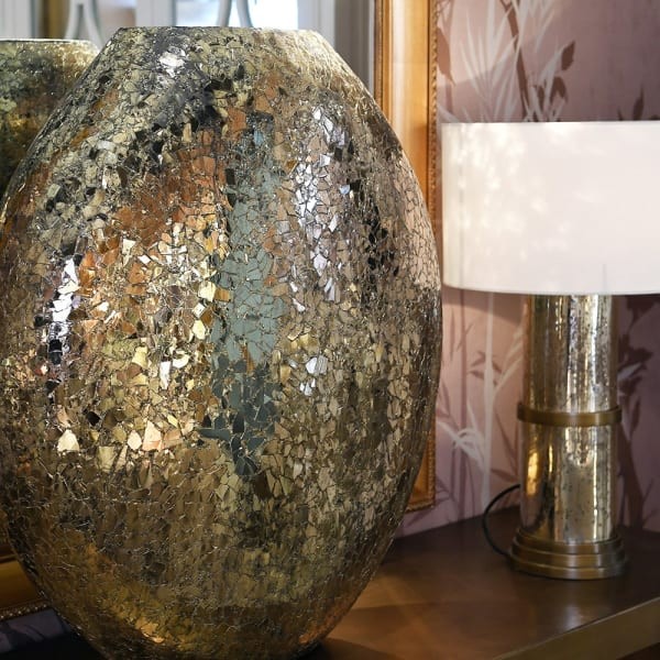 Gold Glass Mosaic Vase 85 cm