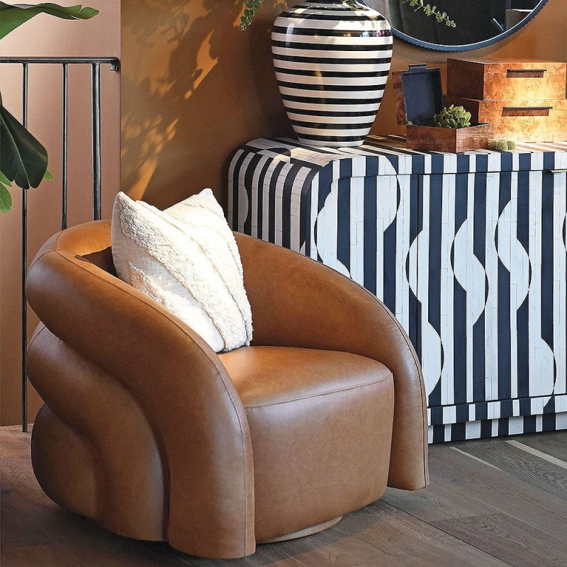 Duży Wazon ceramiczny Stripes 48,5 cm biało czarne pasy