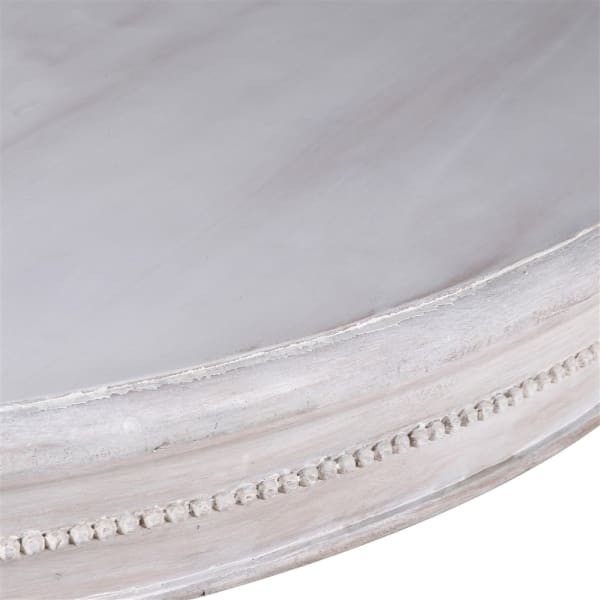 Delighted Round Dining Table – 120 cm Reclaimed Pine with Decorative Edges and Pedestal Base