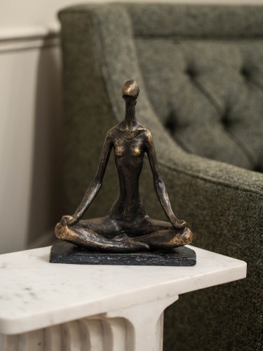 Yoga Bronze Woman Sculpture 26 cm – Antique Bronze Yoga Ornament