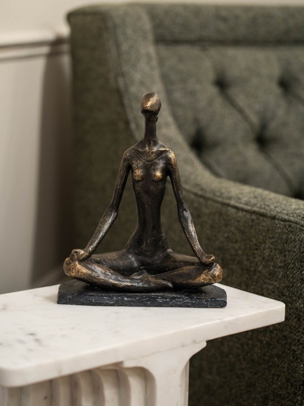 Yoga Bronze woman sculpture in a yoga pose