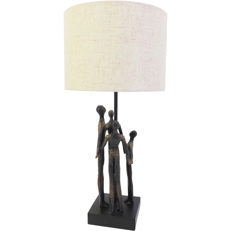 Table lamp with a family figurine base