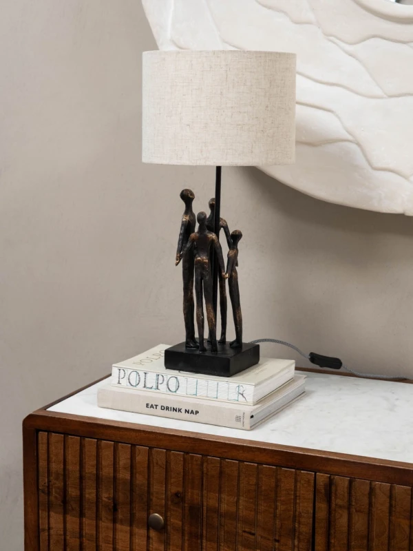 Brown Family table lamp measuring 53 cm high