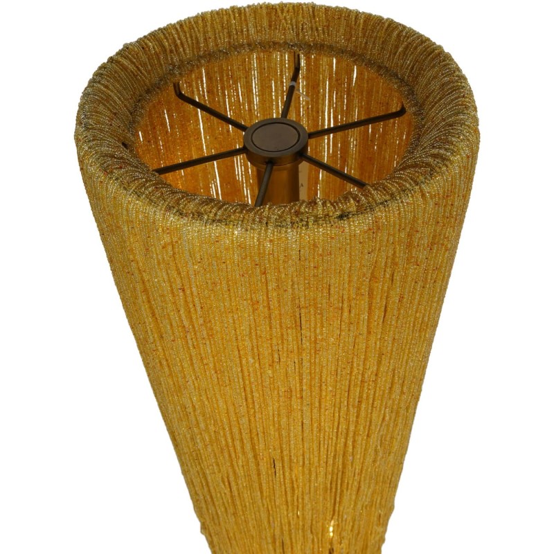 Handcrafted boho floor lamp – crystal yellow bead design for modern interiors