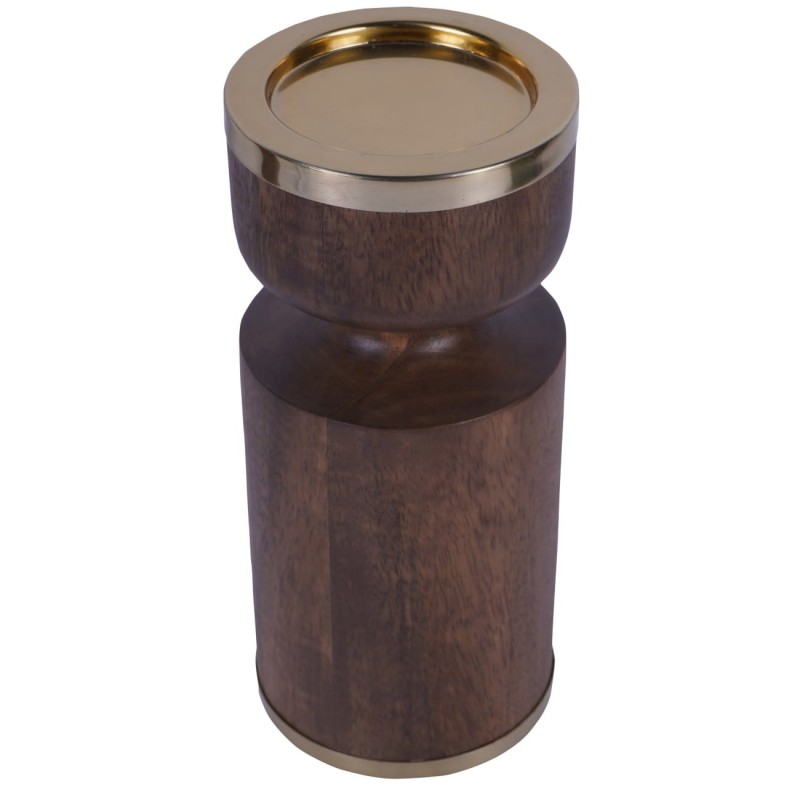 Brown and gold decorative candle holder for a living room
